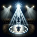 Spotlight icon shining on a performer silhouette, symbolizing Backstage’s broad opportunities.