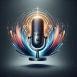 Microphone icon with sound waves, symbolizing voiceover auditions and audio‑based casting.